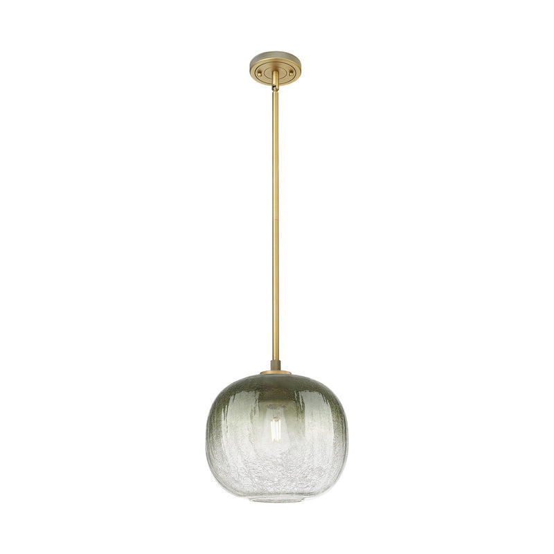 Innovations Brookhaven Sphere 10in 1-Light Pendant | Industrial Brushed Brass and Slate Glass | Kitchen Island & Dining | Model 434-1S-BB-G481-10SL