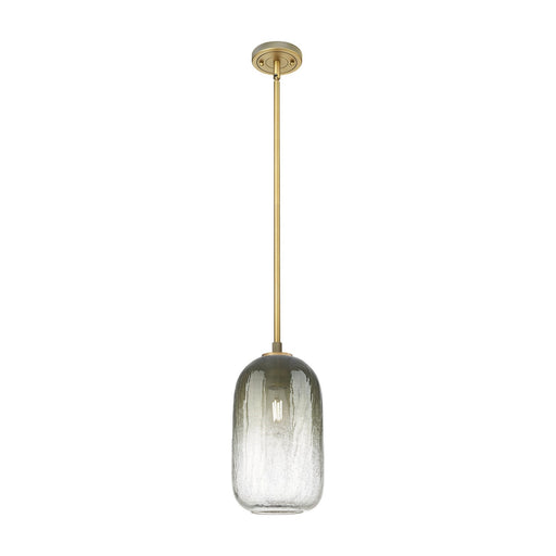 Innovations Brookhaven Cloche 7in 1-Light Pendant | Industrial Brushed Brass and Slate Glass | Kitchen Island & Dining | Model 434-1S-BB-G482-7SL