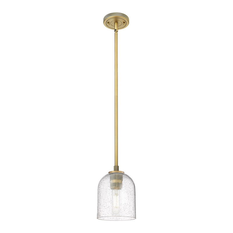 Innovations Bella 6in 1-Light Pendant | Industrial Brushed Brass and Seedy Glass | Kitchen Island & Dining Room | Model 434-1S-BB-G558-6SDY