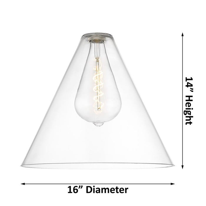 Innovations CP 1Lt 16" Berkshire Stem Pendant, Brushed Brass/CL