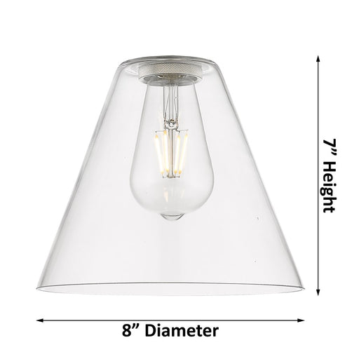 Innovations Crown Point 1Lt 8" Berkshire Stem Pendant, Brushed Brass/CL