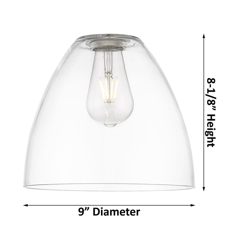 Innovations Crown Point 1Lt 9" Bristol Stem Pendant, Brushed Brass/Clear