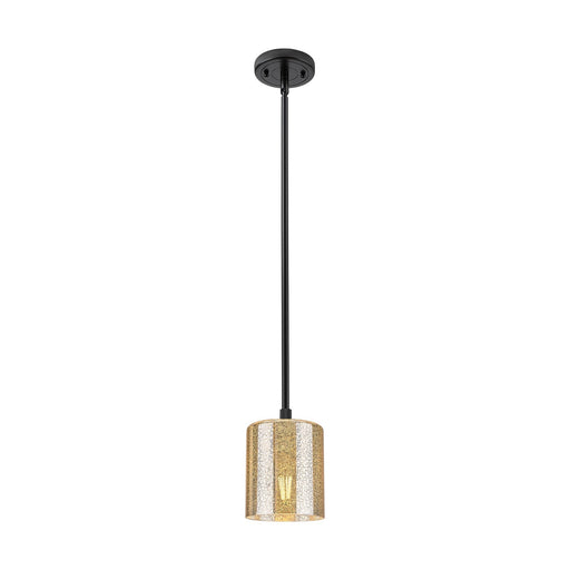 Innovations Cobbleskill 5in 1-Light Pendant | Industrial Matte Black and Mercury Glass | Kitchen Island & Dining Room | Model 434-1S-BK-G116