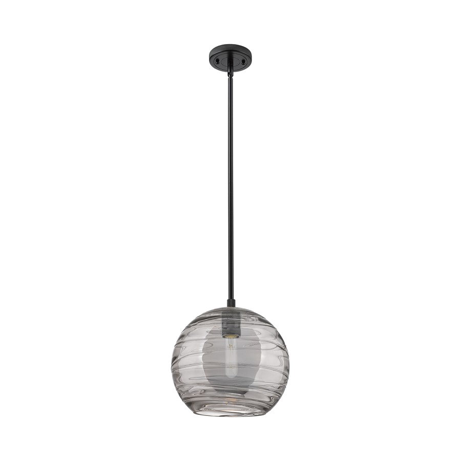 Innovations CP 1Lt 10" Athens DS Stem Pendant, BK/SDS - 434-1S-BK-G1213-10SM