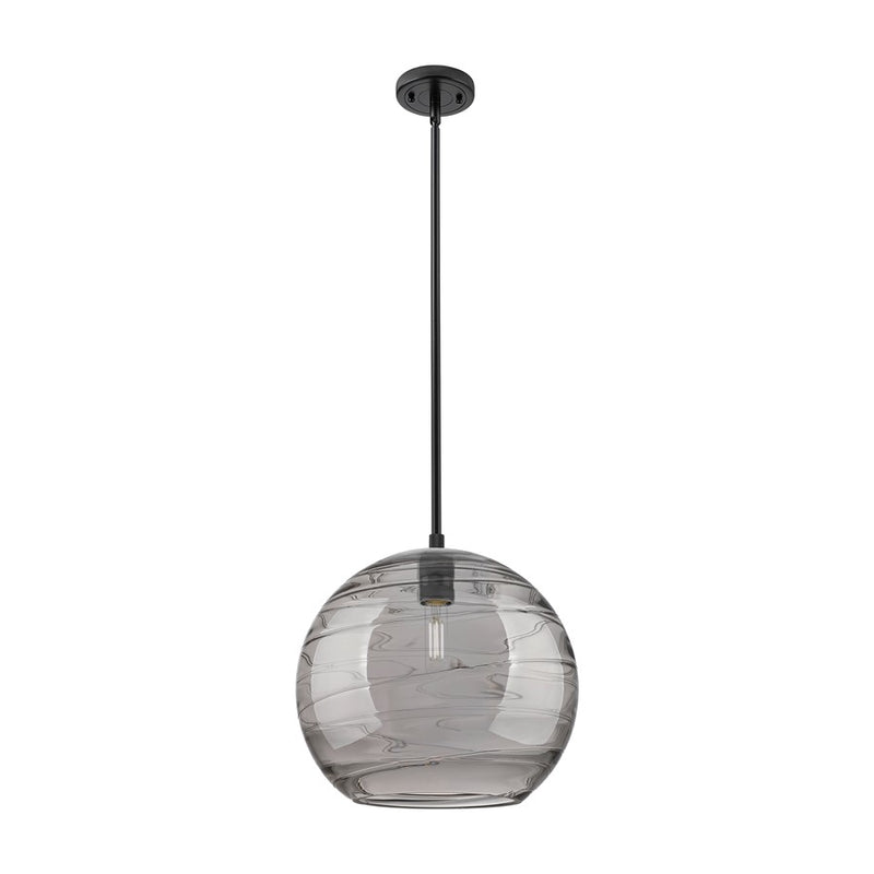 Innovations CP 1Lt 12" Athens DS Stem Pendant, BK/SDS - 434-1S-BK-G1213-12SM