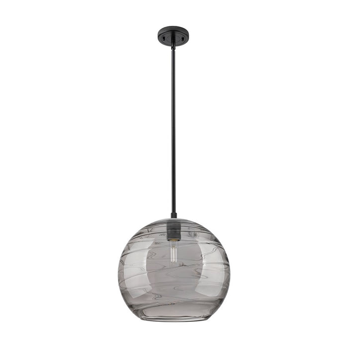Innovations CP 1Lt 12" Athens DS Stem Pendant, BK/SDS - 434-1S-BK-G1213-12SM