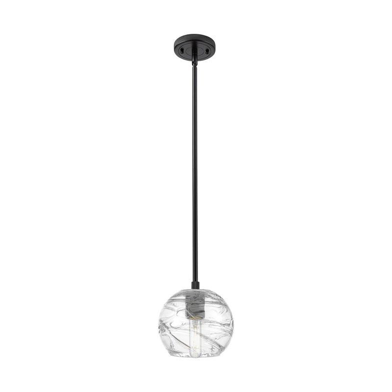Innovations Crown Point 6in 1-Light Pendant | Industrial Matte Black and Clear Glass | Kitchen Island & Dining Room | Model 434-1S-BK-G1213-6CL