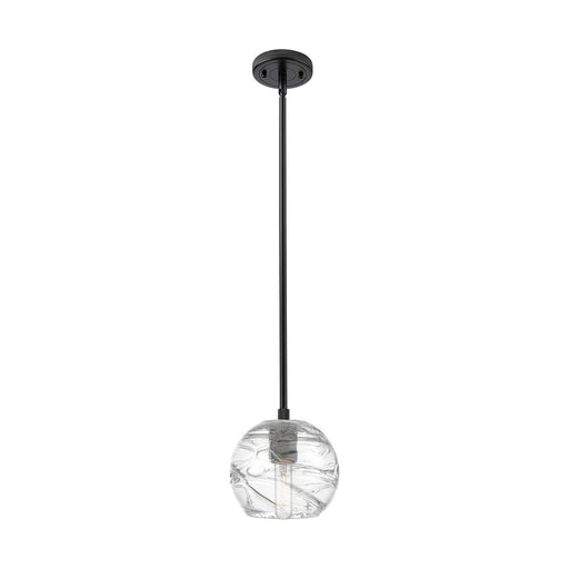 Innovations Crown Point 6in 1-Light Pendant | Industrial Matte Black and Clear Glass | Kitchen Island & Dining Room | Model 434-1S-BK-G1213-6CL
