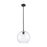 Innovations Crown Point 1Lt 10" Athens Stem Pendant, BK/CL - 434-1S-BK-G122-10