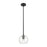 Innovations Crown Point 1Lt 6" Athens Stem Pendant, BK/Clear - 434-1S-BK-G122-6