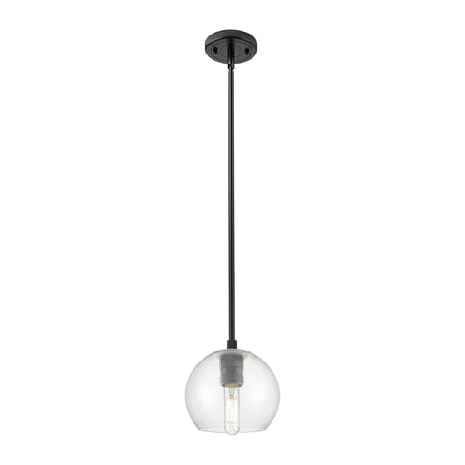 Innovations Crown Point 1Lt 6" Athens Stem Pendant, BK/Clear - 434-1S-BK-G122-6