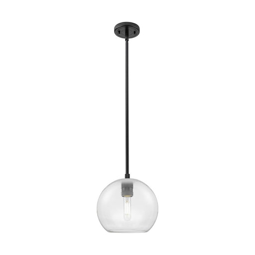 Innovations Crown Point 1Lt 8" Athens Stem Pendant, BK/Clear - 434-1S-BK-G122-8