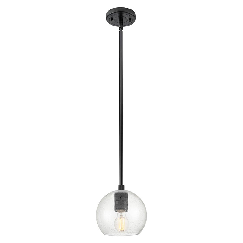 Innovations Crown Point 6" Athens Stem Pendant, Black/Seedy - 434-1S-BK-G124-6