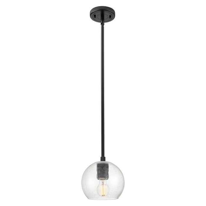 Innovations Crown Point 6" Athens Stem Pendant, Black/Seedy - 434-1S-BK-G124-6