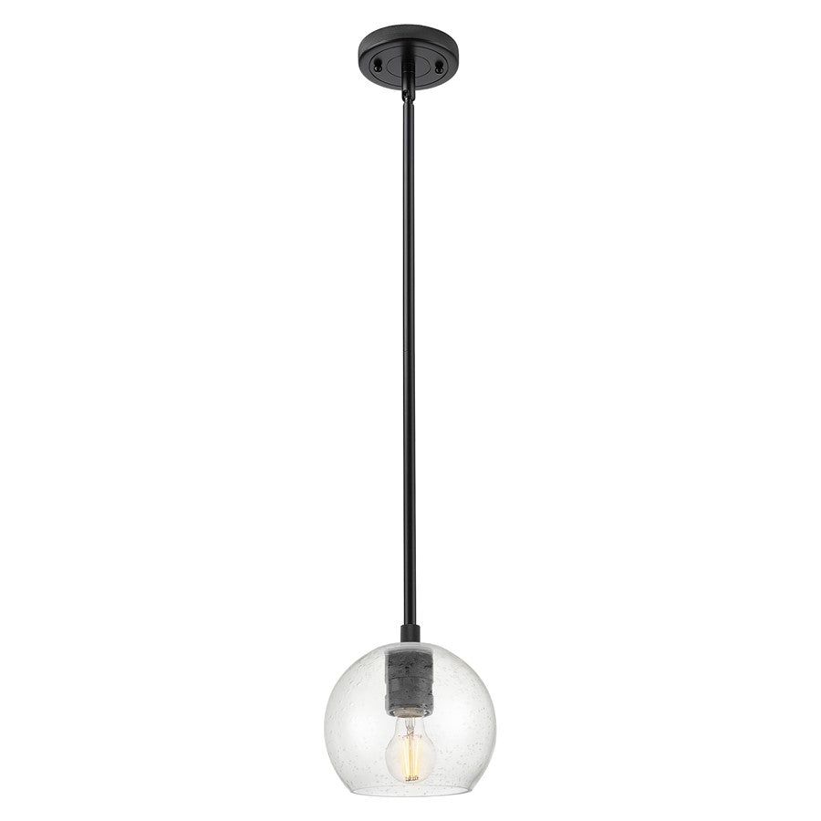 Innovations Crown Point 6" Athens Stem Pendant, Black/Seedy - 434-1S-BK-G124-6