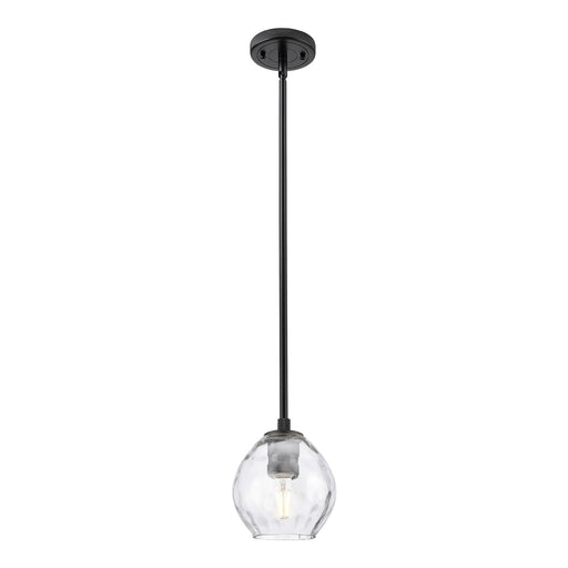 Innovations Waverly 6in 1-Light Pendant | Industrial Matte Black and Clear Glass | Kitchen Island & Dining Room | Model 434-1S-BK-G362