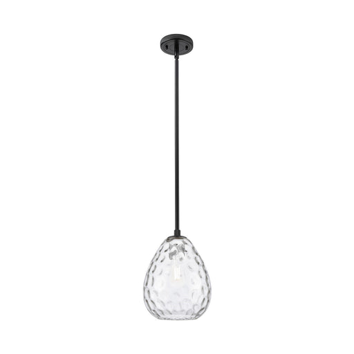 Innovations Waverly 8in 1-Light Pendant | Industrial Matte Black and Clear Glass | Kitchen Island & Dining Room | Model 434-1S-BK-G372