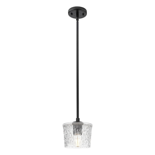 Innovations Niagara 6in 1-Light Pendant | Industrial Matte Black and Clear Glass | Kitchen Island & Dining Room | Model 434-1S-BK-G402