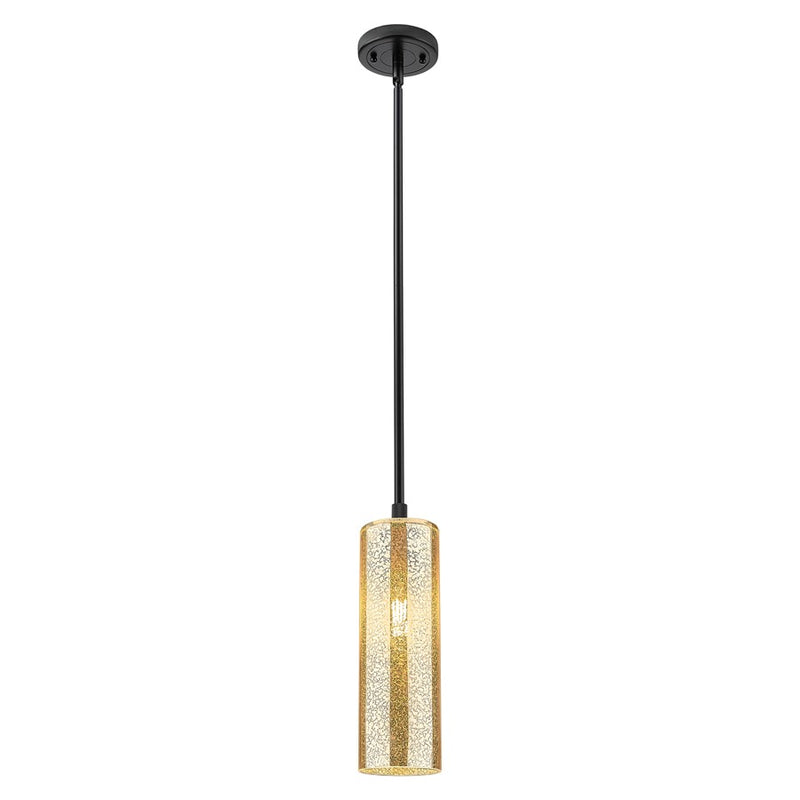 Innovations Crown Point 12" Stem Pendant, Black/Mercury - 434-1S-BK-G434-12ME