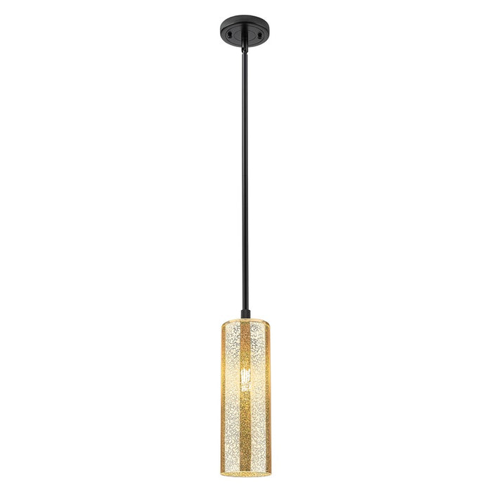 Innovations Crown Point 12" Stem Pendant, Black/Mercury - 434-1S-BK-G434-12ME
