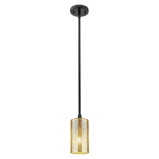 Innovations Crown Point 1Lt 7" Stem Pendant, Black/Mercury - 434-1S-BK-G434-7ME
