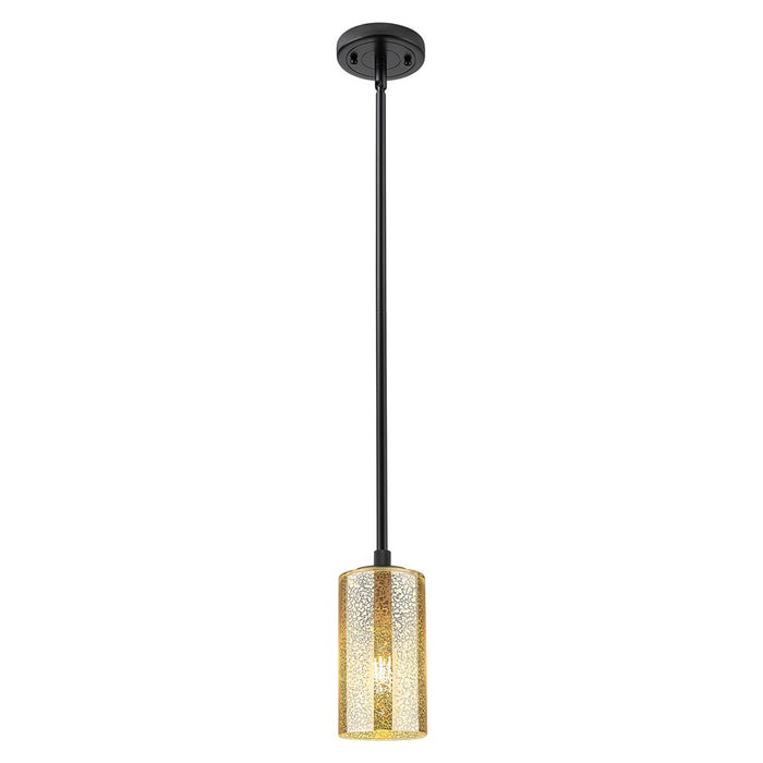 Innovations Crown Point 1Lt 7" Stem Pendant, Black/Mercury - 434-1S-BK-G434-7ME