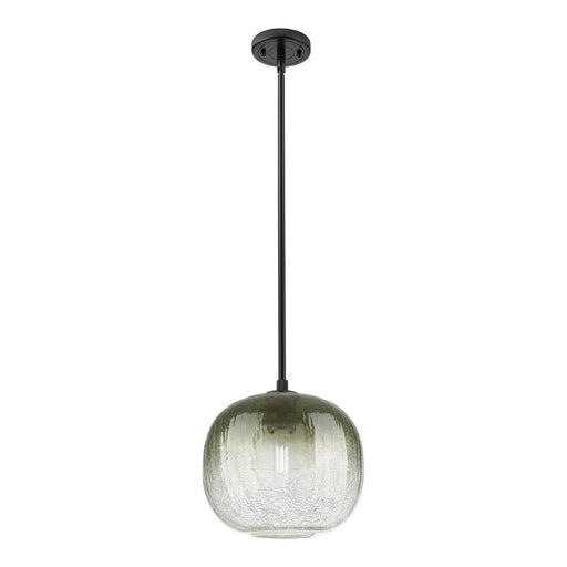 Innovations Brookhaven Sphere 10in 1-Light Pendant | Industrial Matte Black and Slate Glass | Kitchen Island & Dining | Model 434-1S-BK-G481-10SL