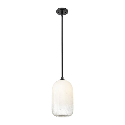 Innovations Brookhaven Cloche 7in 1-Light Pendant | Industrial Matte Black and Opal Glass | Kitchen Island & Dining Room | Model 434-1S-BK-G482-7OP