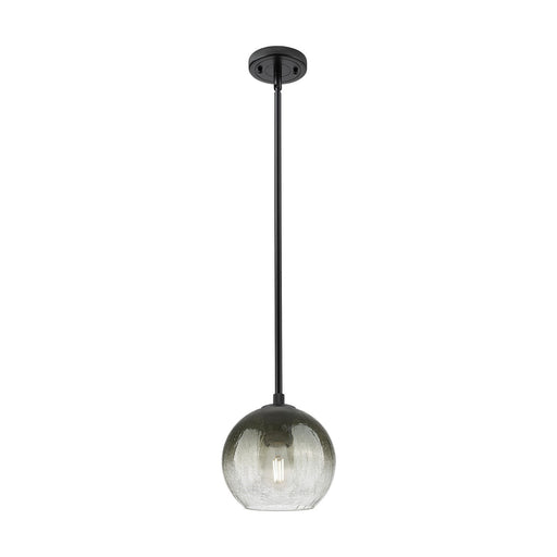 Innovations Brookhaven Globe 8in 1-Light Pendant | Industrial Matte Black and Slate Glass | Kitchen Island & Dining Room | Model 434-1S-BK-G483-8SL