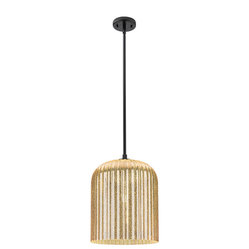 Innovations Crown Point 12in 1-Light Pendant | Industrial Matte Black and Mercury Glass | Kitchen Island & Dining Room | Model 434-1S-BK-G559-12ME