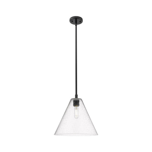 Innovations CP 1Lt 12" Berkshire Stem Pendant, BK/SD - 434-1S-BK-GBC-124