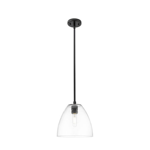 Innovations Crown Point 1Lt 9" Bristol Stem Pendant, BK/Clear - 434-1S-BK-GBD-92
