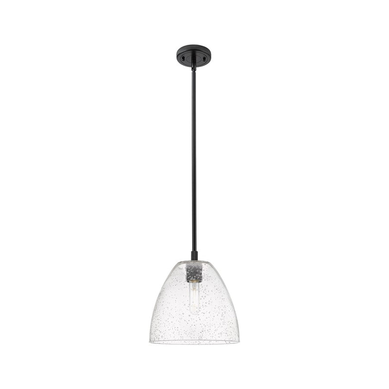 Innovations Crown Point 1Lt 9" Bristol Stem Pendant, BK/Seed - 434-1S-BK-GBD-94