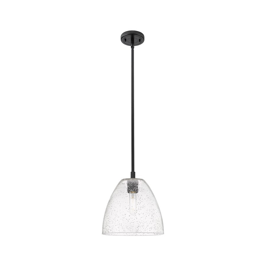 Innovations Crown Point 1Lt 9" Bristol Stem Pendant, BK/Seed - 434-1S-BK-GBD-94