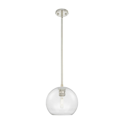 Innovations Crown Point 1Lt 8" Athens Stem Pendant, PN/Clear - 434-1S-PN-G122-8