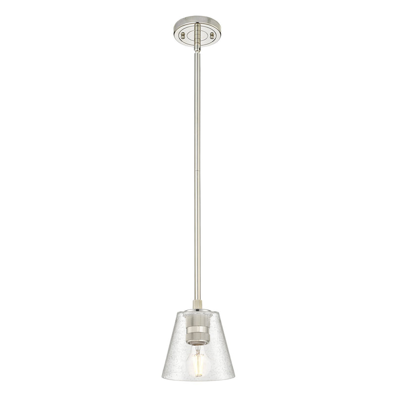 Innovations Caton 6in 1-Light Pendant | Industrial Polished Nickel and Frosted Glass | Kitchen Island & Dining Room | Model 434-1S-PN-G454