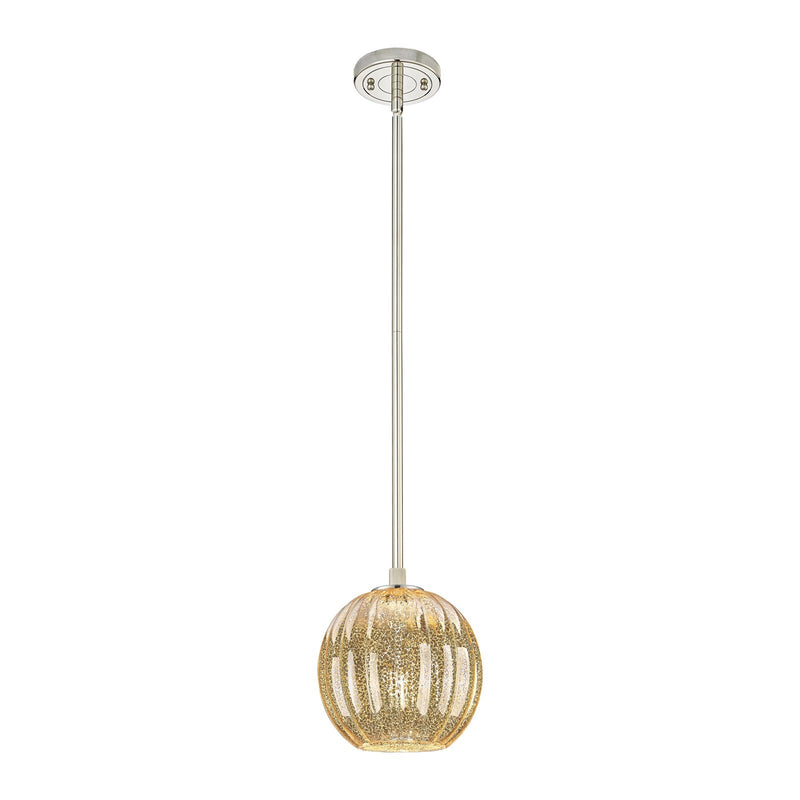 Innovations Preston Globe 7in 1-Light Pendant | Industrial Polished Nickel and Mercury Glass | Kitchen Island & Dining | Model 434-1S-PN-G458-7ME
