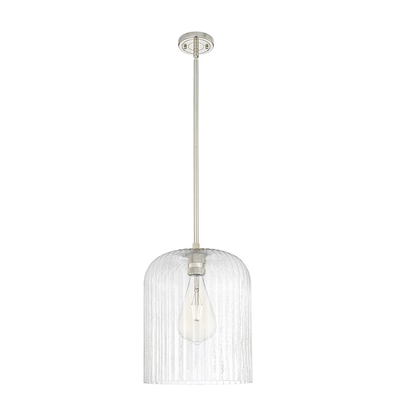 Innovations Crown Point 12in 1-Light Pendant | Industrial Polished Nickel and Seedy Glass | Kitchen Island & Dining Room | Model 434-1S-PN-G559-12SDY