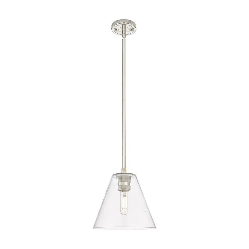 Innovations Crown Point 1Lt 8" Berkshire Stem Pendant, PN/CL - 434-1S-PN-GBC-82