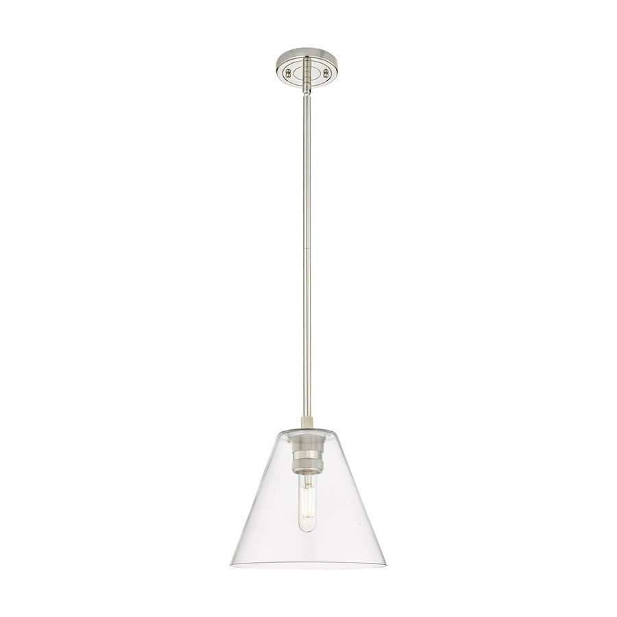 Innovations Crown Point 1Lt 8" Berkshire Stem Pendant, PN/CL - 434-1S-PN-GBC-82