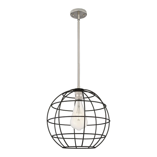 Innovations Lake Placid 16in 1-Light Pendant | Satin Nickel and Matte Black Metal | Kitchen Island & Dining Room | Model 434-1S-SN-CE-16-BK