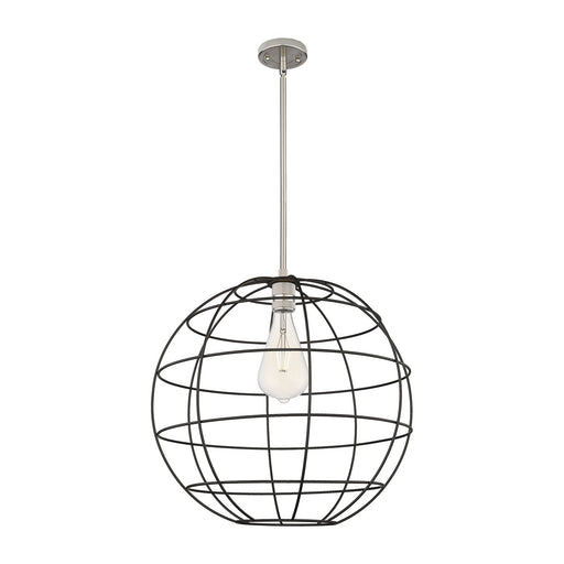 Innovations Lake Placid 22in 1-Light Pendant | Satin Nickel and Matte Black Metal | Kitchen Island & Dining Room | Model 434-1S-SN-CE-22-BK