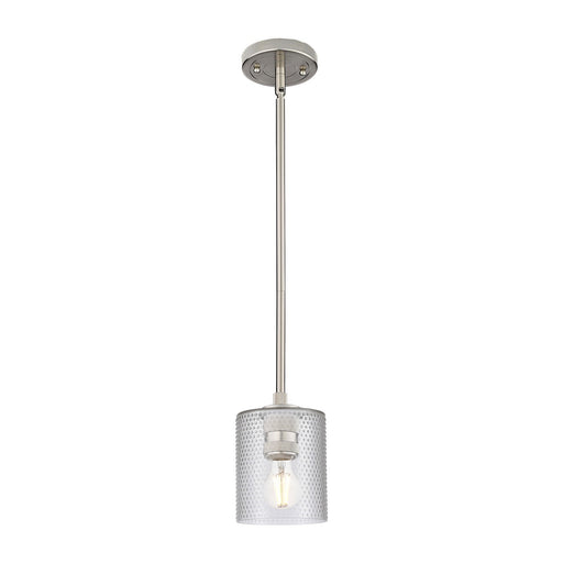 Innovations Cobbleskill 5in 1-Light Pendant | Industrial Satin Nickel and Clear Glass | Kitchen Island & Dining Room | Model 434-1S-SN-G112