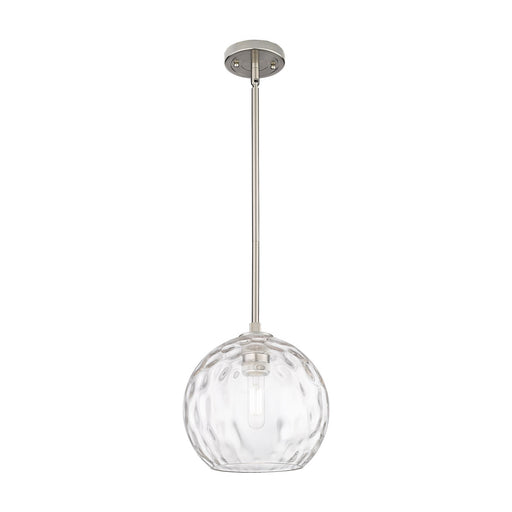 Innovations Athens Water Glass 10in 1-Light Pendant | Industrial Satin Nickel and Clear Water Glass | Kitchen Island | Model 434-1S-SN-G1215-10