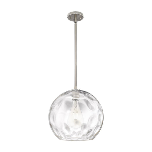 Innovations Athens Water Glass 13in 1-Light Pendant | Industrial Satin Nickel and Clear Glass | Kitchen Island & Dining | Model 434-1S-SN-G1215-14