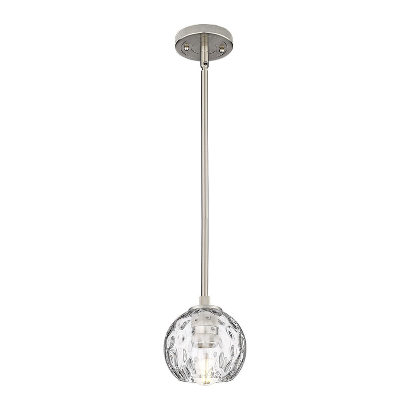 Innovations Athens Water Glass 6in 1-Light Pendant | Industrial Satin Nickel and Clear Glass | Kitchen Island & Dining Room | Model 434-1S-SN-G1215-6