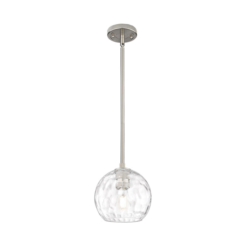 Innovations Athens Water Glass 8in 1-Light Pendant | Industrial Satin Nickel and Clear Glass | Kitchen Island & Dining Room | Model 434-1S-SN-G1215-8