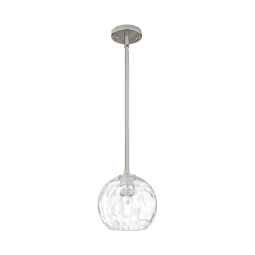 Innovations Athens Water Glass 8in 1-Light Pendant | Industrial Satin Nickel and Clear Glass | Kitchen Island & Dining Room | Model 434-1S-SN-G1215-8