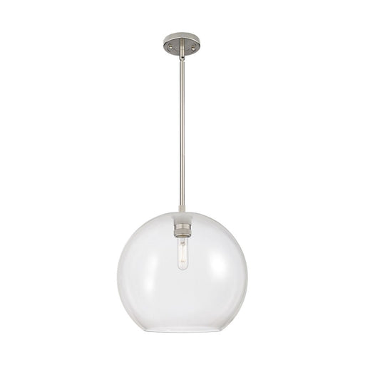 Innovations Crown Point 1Lt 12" Athens Stem Pendant, SN/CL - 434-1S-SN-G122-12