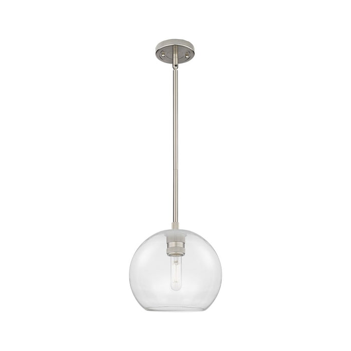 Innovations Crown Point 1Lt 8" Athens Stem Pendant, SN/Clear - 434-1S-SN-G122-8